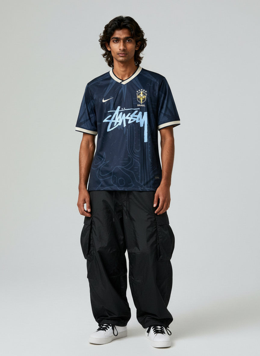 STÜSSY x “BRASIL” JERSEY - BLACK WORLD CUP EDITION